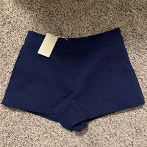 Ramy Brook Navy High-Waist Stretch Tailored Shorts